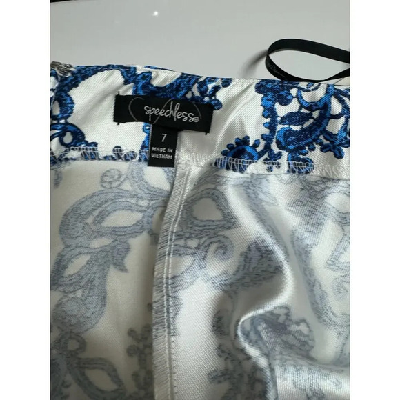 Blue & White Damask Toile Mermaid Ball Gown Skirt Size 7 Formal Homecoming Prom - Picture 3 of 7